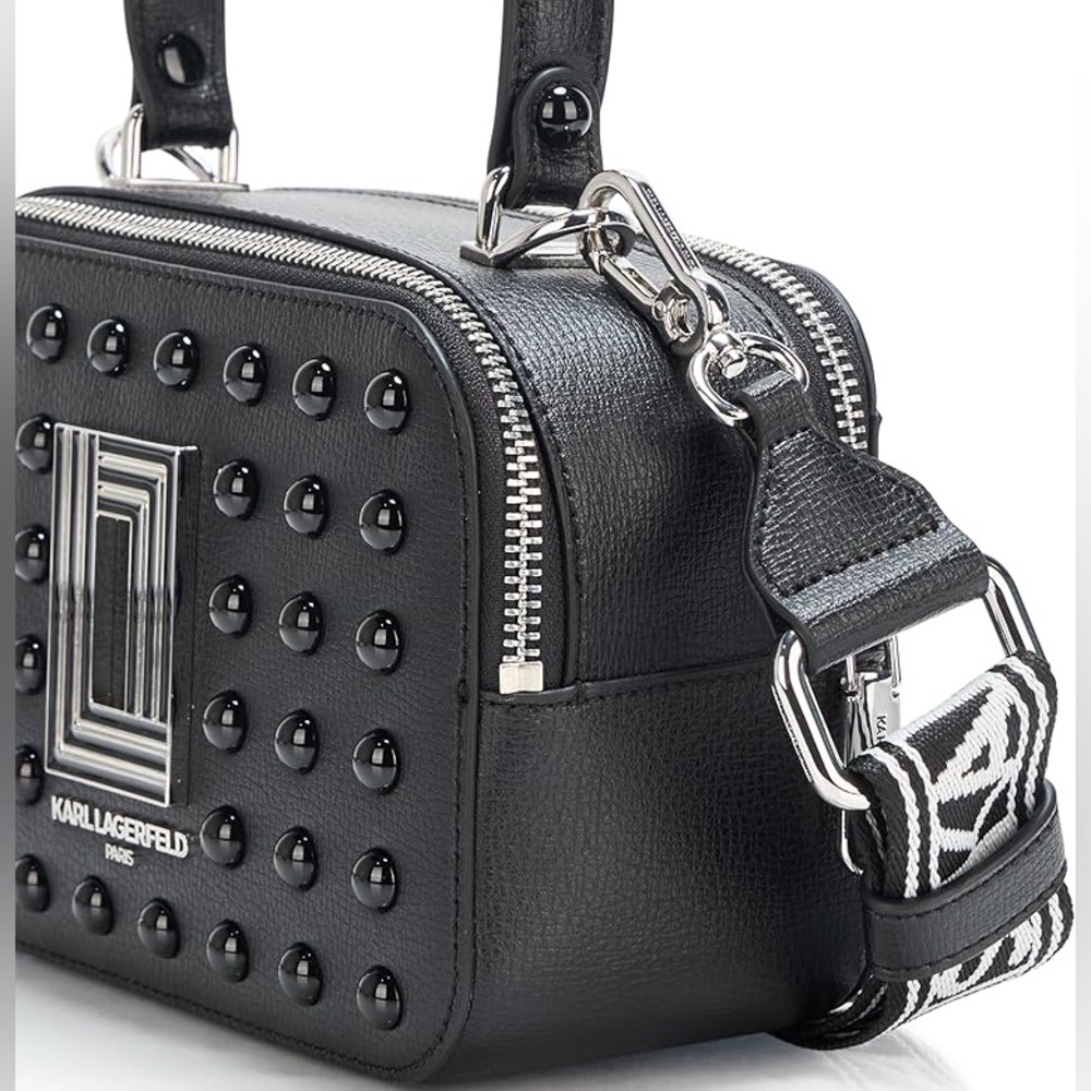 👜❤️👜 Karl Lagerfeld Paris Simone Karl Leather Small Camera Crossbody